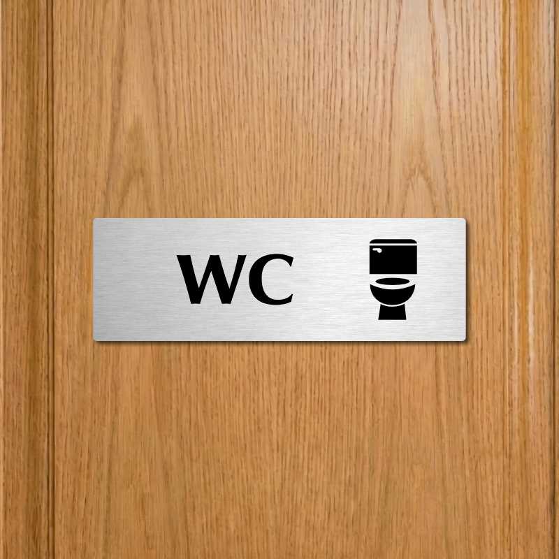 WC, 240x79mm, stříbrná popiska 